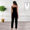 2022 Cotton & Linen Women's Suspender Jumpsuit - Casual European & American Style