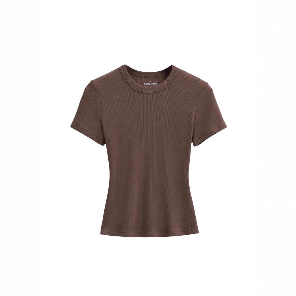 American Spicy Girl Slim Fit Round Neck Short Sleeve T-shirt - Women’s Elastic Summer Top