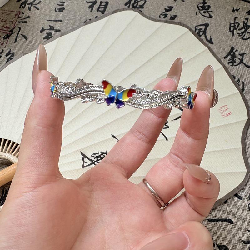 New Chinese-style Colored Butterfly Enamel Bracelet, New Temperament, Personality, Advanced Sense, Light Luxury, Niche and Versatile Bracelet