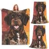 Pături Boho cu Câini Lagotto Romagnolo la Apus Pătură Moale Caldă din Flanel Plusată pentru Pat Sufragerie Picnic Călătorie Casă Canapea