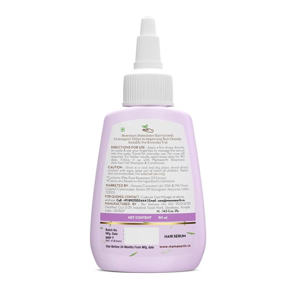 Mamaearth Rosemary Hair Scalp Serum 50ml | Controls Hair Fall & Increases Hair Density for Thicker Hair