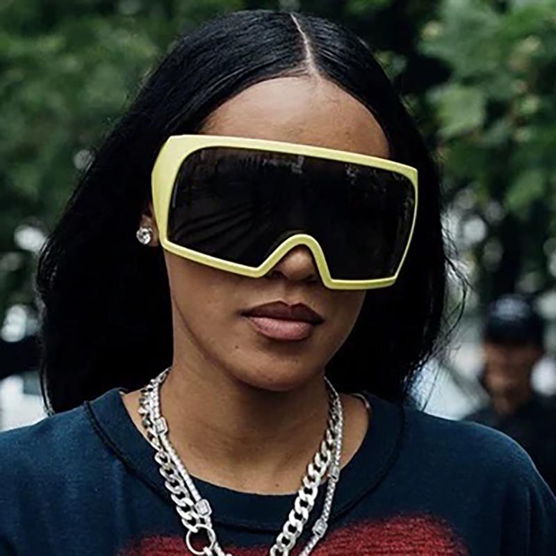 Vintage Luxury Brand Designer Oversized Sunglasses Women For Men Trendy Punk Big Frame Sun Glasses Sport Goggle