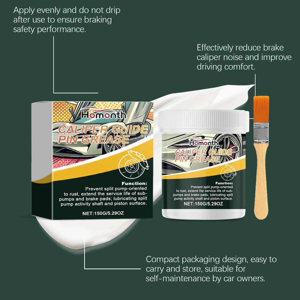 Homonth Automotive Brake Caliper Grease Silicone-based Lubricant Caliper Anti-Seize Maintenance Grease
