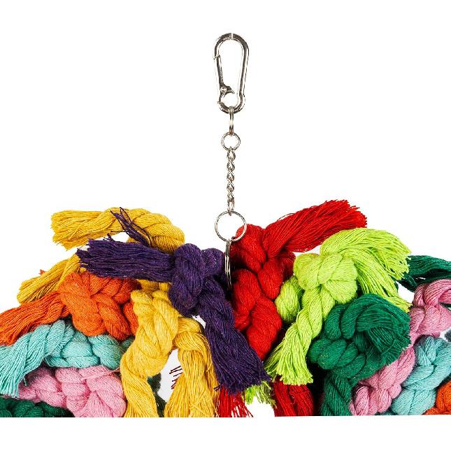 Parrot Swing for Large Birds - Colorful Cotton Rope Hanging Ring Toy for n Grey, Cockatoo, Conure, and Parakeet | Chewing, Exercise, Climbing, and