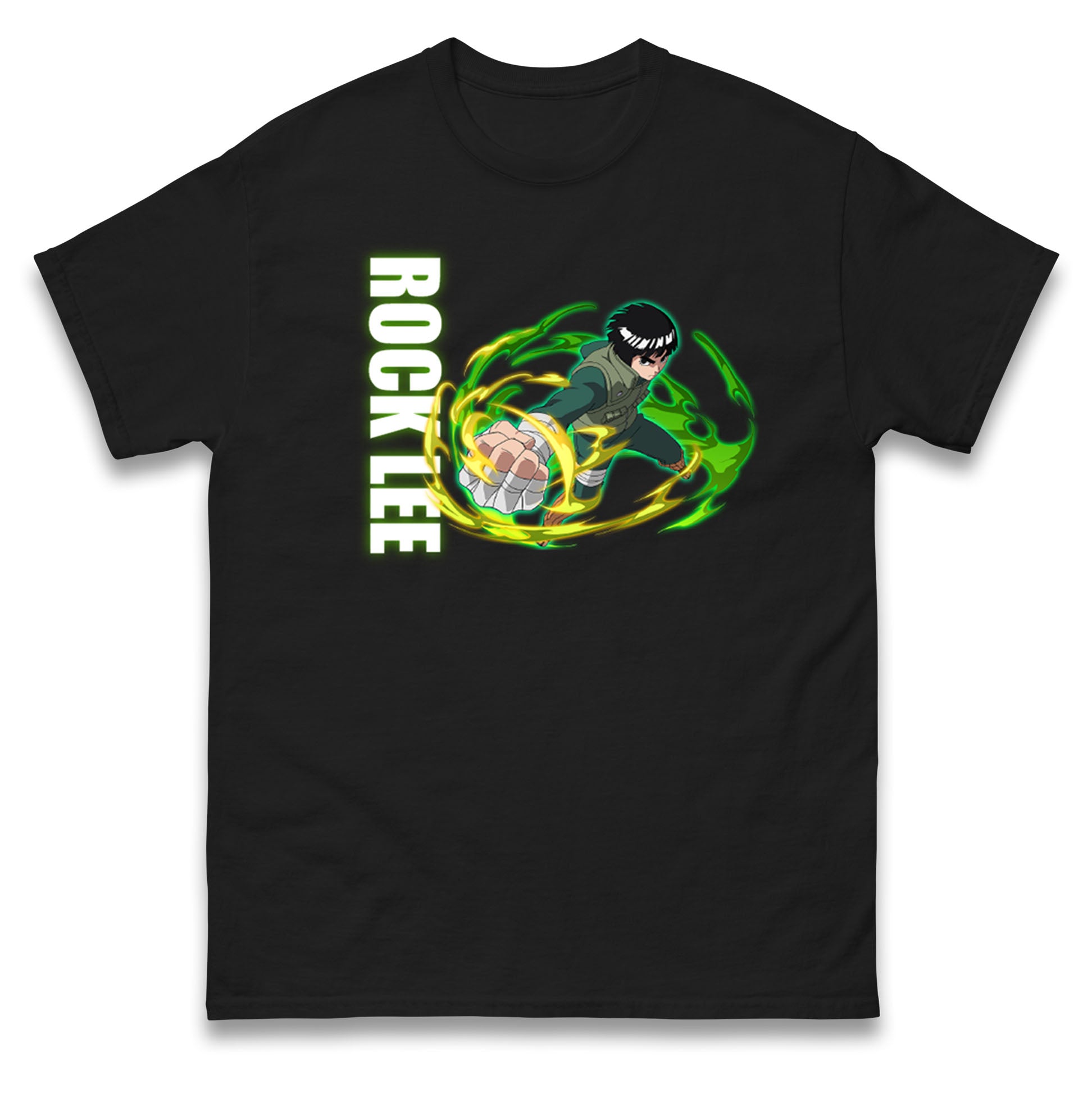 

Naruto Shippuden Mens T Shirt Womens Tops Tees Rock Lee Green Beast Top XL