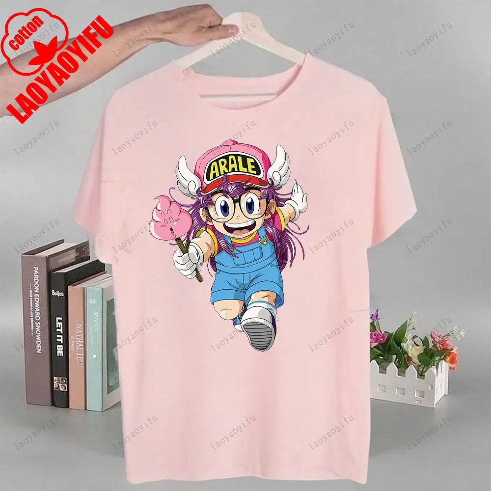 Arale T-shirts Women Graphic Japanese Manga Tshirt Breathable Camisetas Fashionable and Casual Cotton Short Sleeved Round Neck