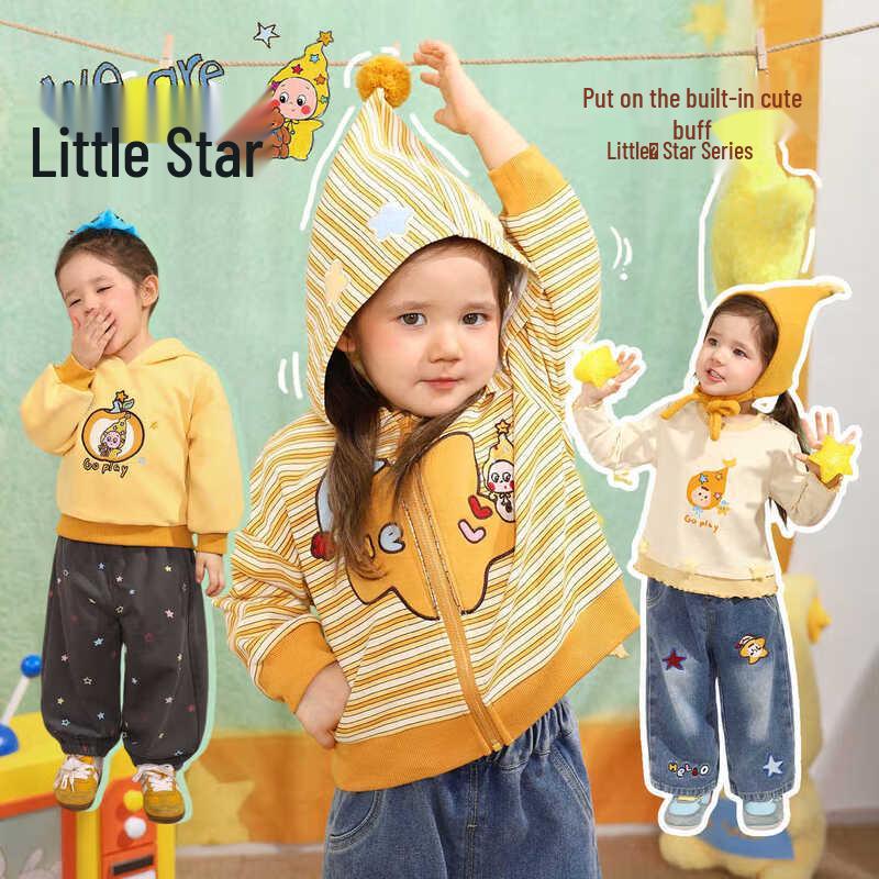 LUSON Baby Girl Star Cartoon Spring Apparel Collection 110