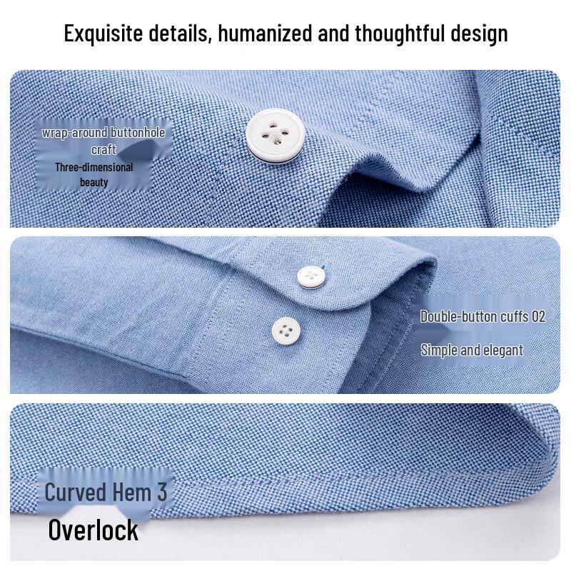 Sugon Men's Oxford Brushed Cotton Long Sleeve Shirt