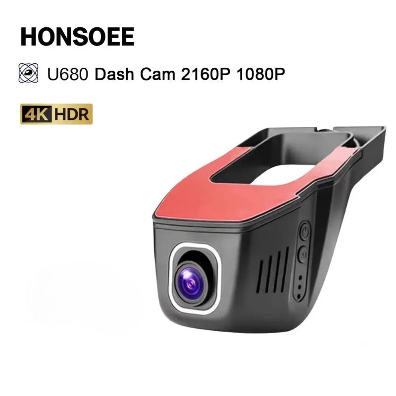 Honsoee U680 Dash Cam - 4K 2160P Front & 1080P Rear Dual Camera with WiFi App Control & 24H Parking Monitor