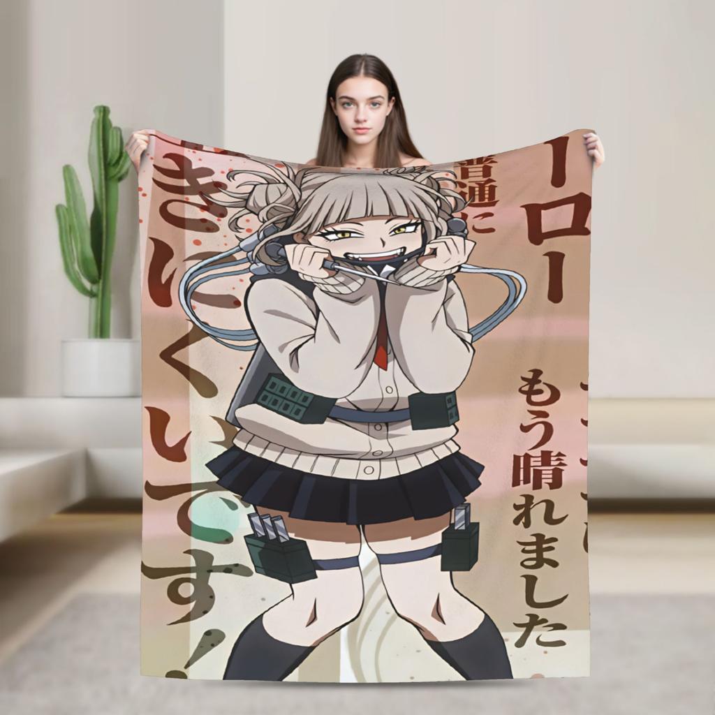 My Hero Academia Himiko Toga Warm Soft Blanket Camping Plush Bedding Throws Living Room Flannel Bedspread Sofa Bed Cover