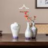 Elegant Jade Porcelain Vase - Hand-Painted Ceramic for Tea Ceremony, Flower Arrangement, and Home Decor with Gift Box Packaging