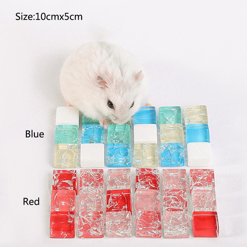 Small Pets Hamster Summer Cooling Pad Natural crystal ore Cool Mat Resin Cooler Beds for Chinchilla Guinea Pig Hamster Accessory Blue