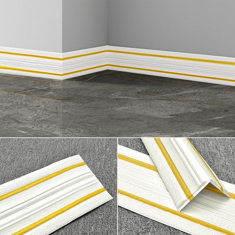 230cmX14cm Self-adhesive Skirting Line 3D Foam Wall Edge Strip Stickers Waterproof Tiles Border Paper Decor Wall Sticker