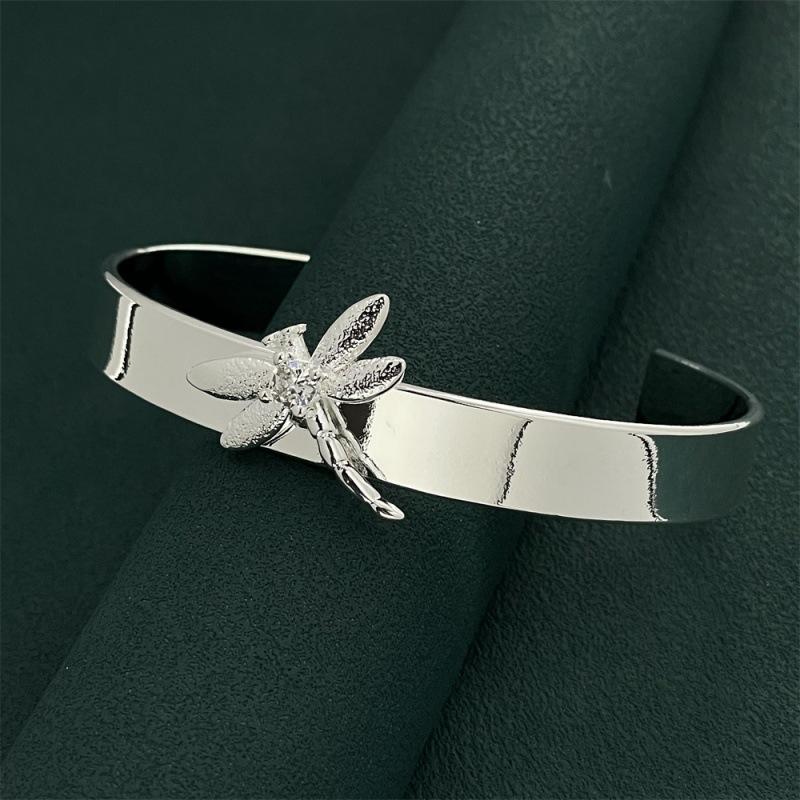 925 Sterling Silver Stylish Simple Dragonfly Bracelet Birthday Party Anniversary Gift Daily Wear
