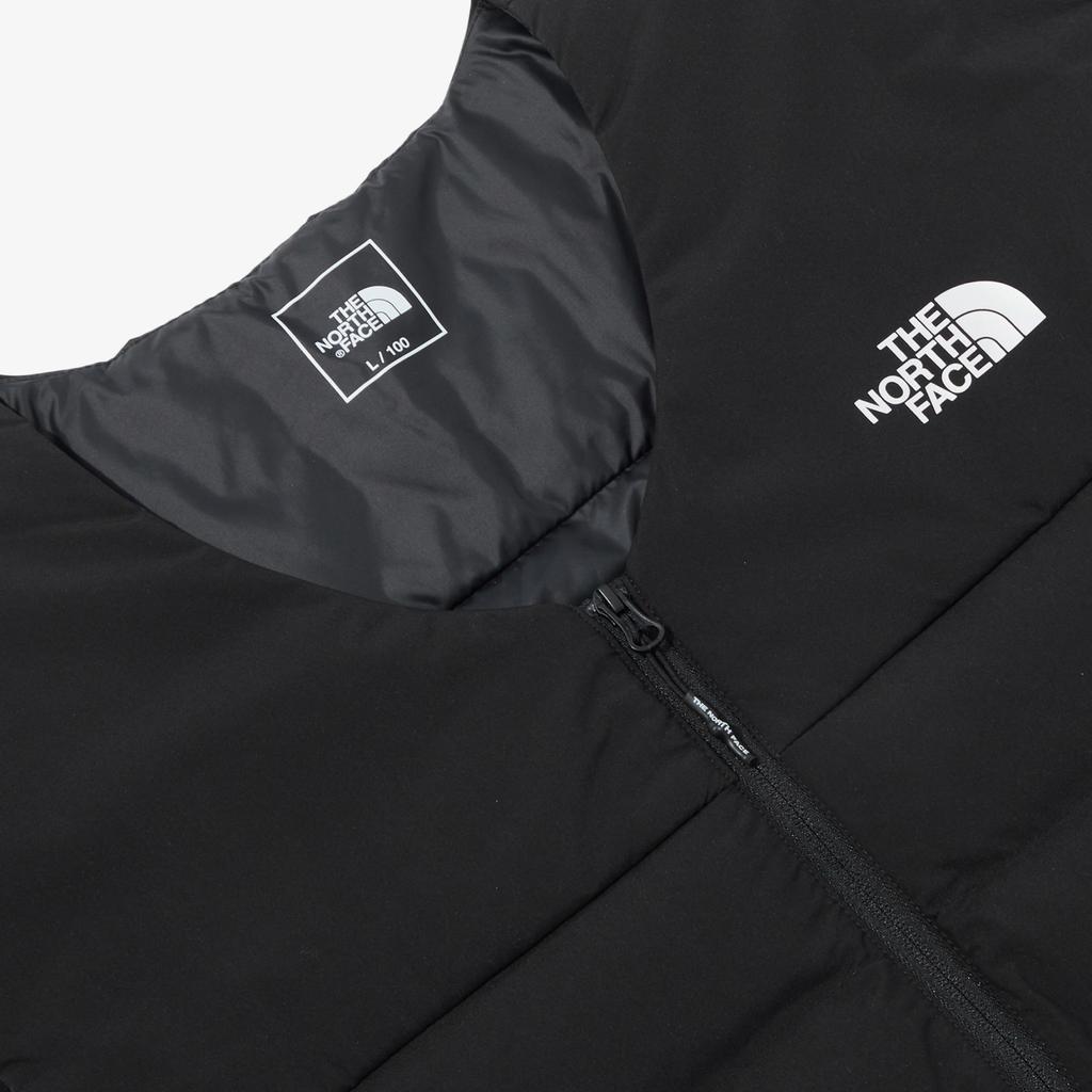 The North Face Solid Logo Print Round Neck Zipper Sleeveless Vest Men vest Black NV3NQ58A