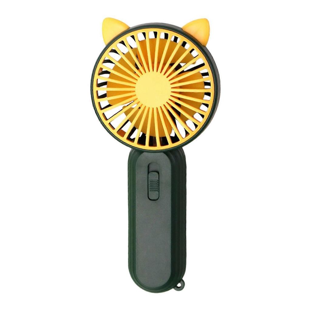 Handheld Fan Rechargeable Portable Portable Fan for Outdoor Hiking Commuting Green
