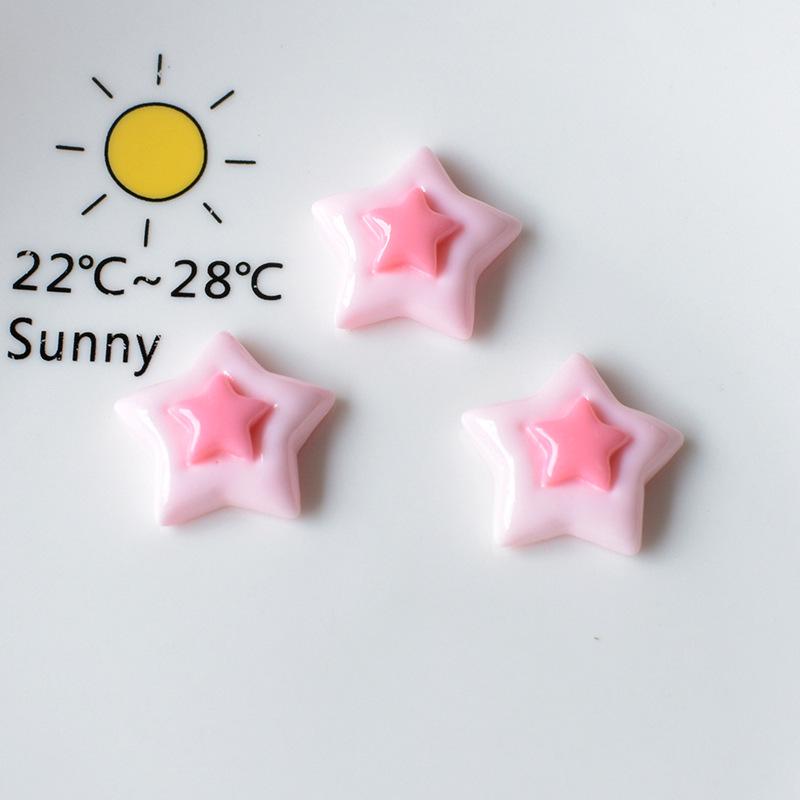 Love Star Double-Layer DIY Resin Accessories: Handmade Cream Style Hairpin & Mobile Case Decor