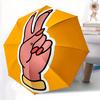 1pc Peace Sign Hand Gesture Folding Umbrella With Excellent UV Protection, 8 Ribs Casual Durable Lightweight Portable Travelling Umbrella Fo