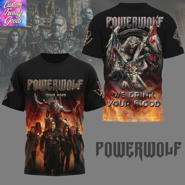 Powerwolf Тур 2026 Мы Пьем Вашу Кровь 3D Футболка XXXXL