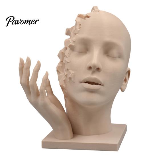 Artistic Tension Sculpture Abstract Broken Face Art Sculpture, Nordic Minimalist Plastic Statue, 3D Printed Deconstructive Ornament for Living