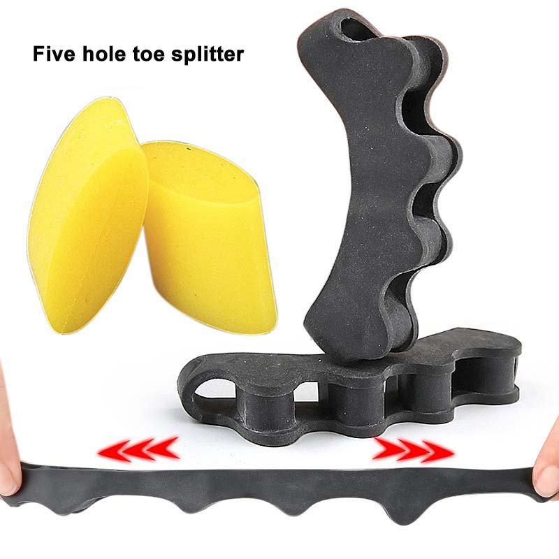 

One Pair Toe Separator Silicone Separation Five Holes Separation Clip Foot Finger Guard Valgus Toe Overlapping Toe Separator чёрный