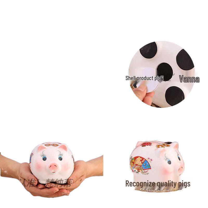 Unopenable Little Pig Ceramic Money Box - New Year Style for Kids