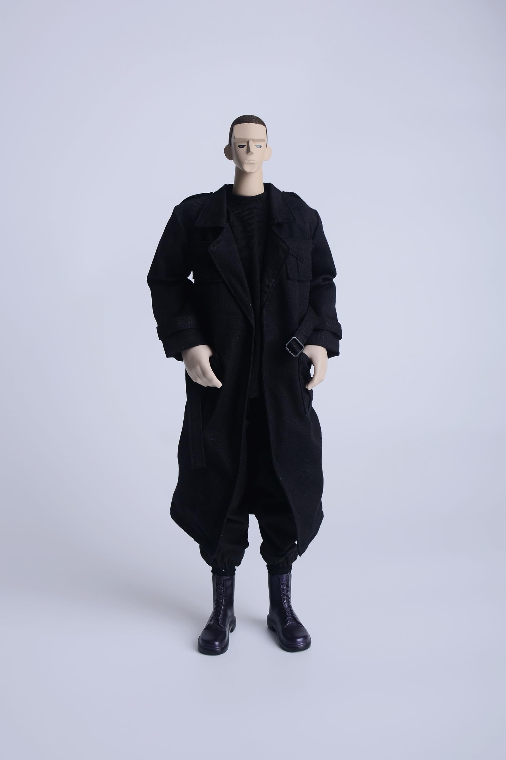 

1/6 Scale Action Figure Costume for Male and Female, Trench Coat, British Long Coat, Fashion Suit (Body, Head, Shoes, etc. Not Included), Black