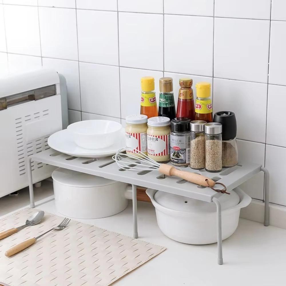 Condiment Storage Adjustable Kitchen Storage Rack Kitchenware Spice Rack Storage Shelf