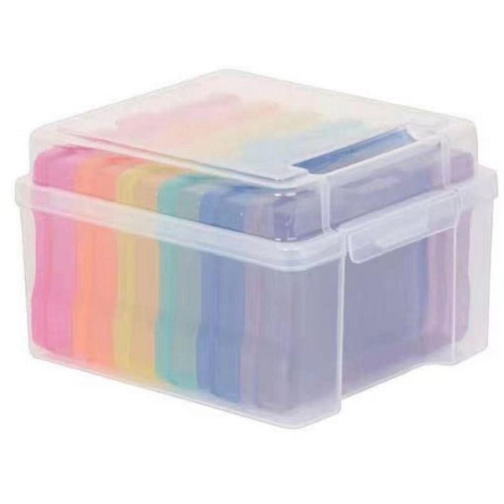 

Transparent Photo Storage Boxes with 6 Inner Photo Cases Greeting Card Storage Box Stickers 2