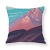 Painted Snow Mountain Sunset Colorful Sky Retro Pillow Case Sofa Model Room Decoration Pillow
