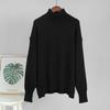 Solid Colour High Neck Sweater Autumn Winter Comfortable Loose Classic Versatile Pullover Sweater Luxurious Relaxed-fit Slimming and Versatile Top