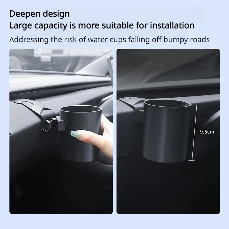 Dashboard Water Cup Holder for Tesla Model 3 Highland 2025 Instrument Panel Organizer Dashboard Storage Box Interior Accessories
