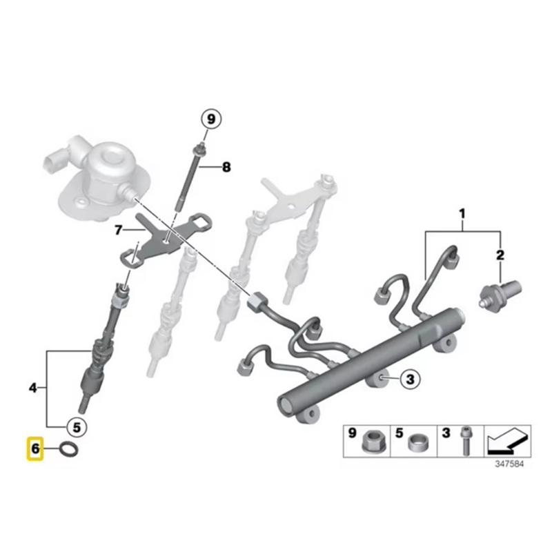 Kraftstoffeinspritzdüse Dichtungsringe Set Einfache Montage 13537591006 13537577649 für F20 F22 F25 Langlebiger Motorschutz