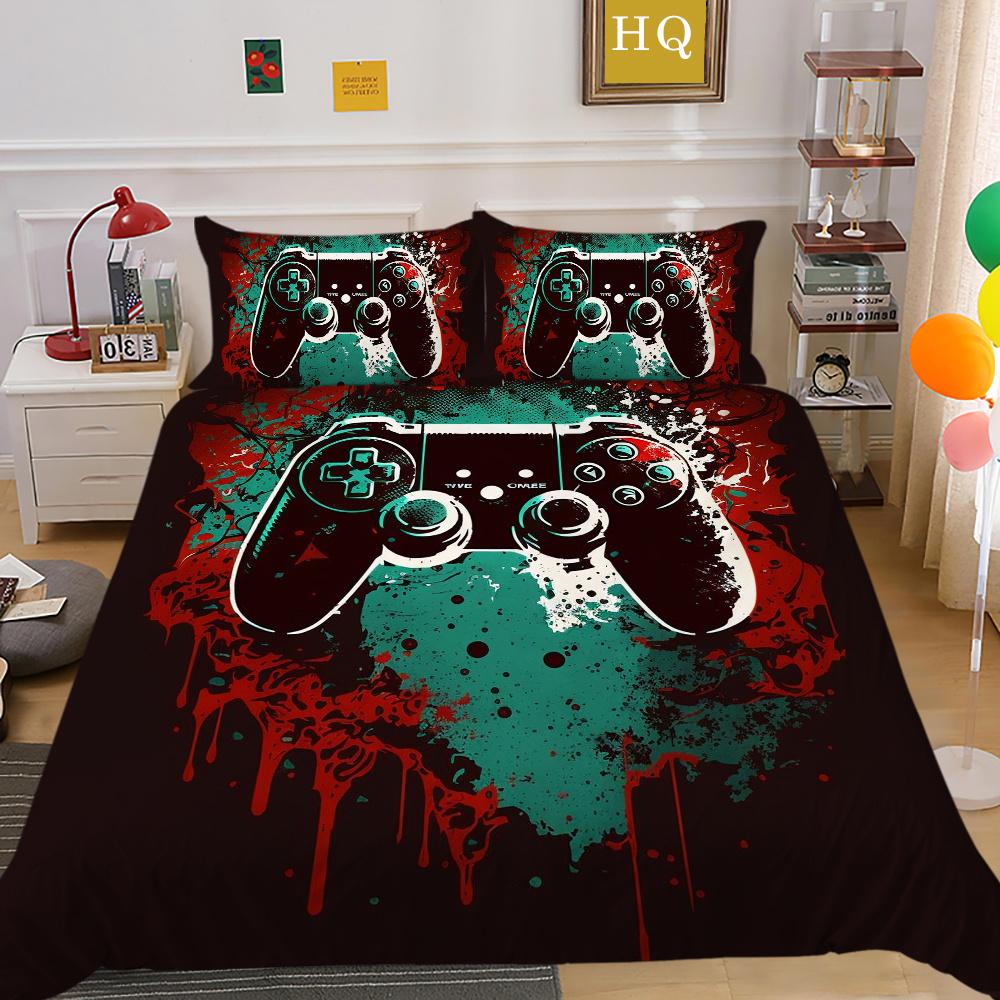 3D Game Console Printing Home Bedclothes Single Size Bed Clothes Boy Kid Highend Soft Bedding Set Cover