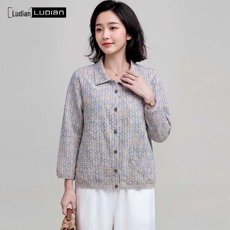 LUDIan Women's Pure Cotton Casual Long Sleeve Shirt