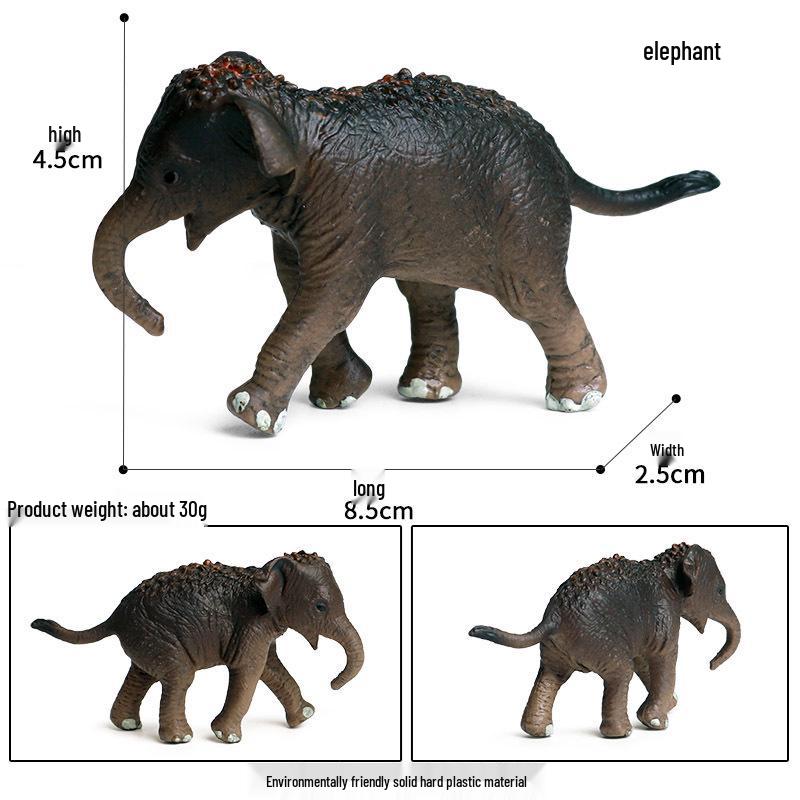 Wildlife Elephant Simulation Toy: African & Asian Elephant Model for Children