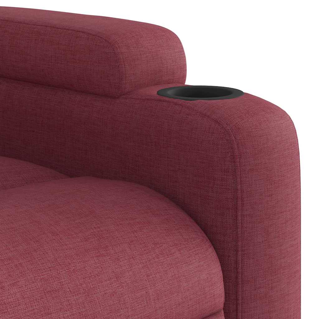 Electric Recliner Chair Wine Red Fabric
