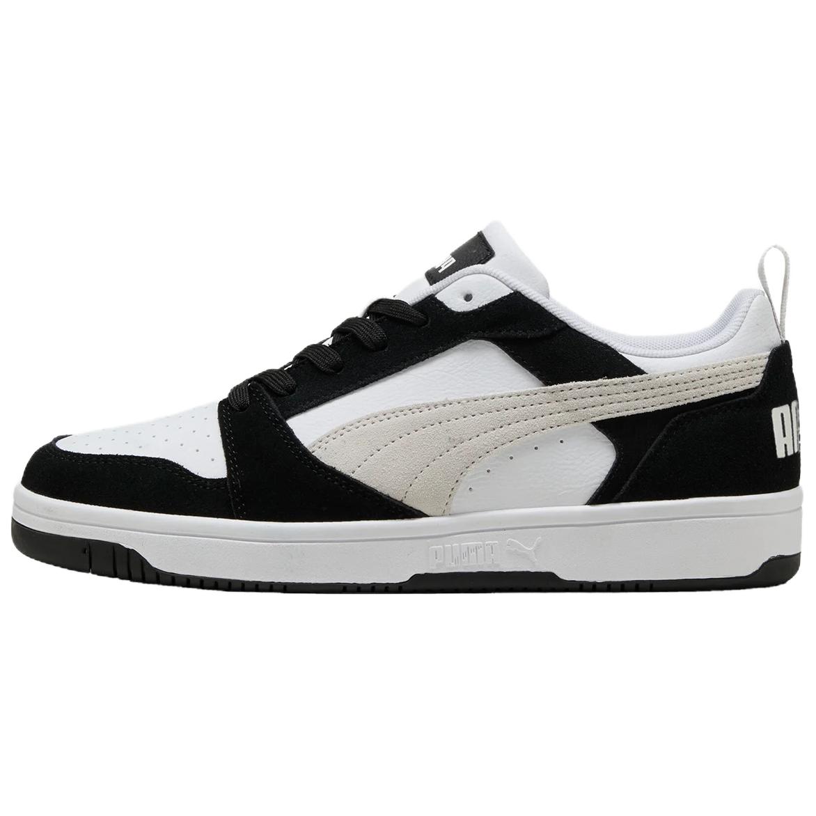 

New PUMA Rebound V6 Low Top Skateboard Shoes Men s Black White 402262-01 42