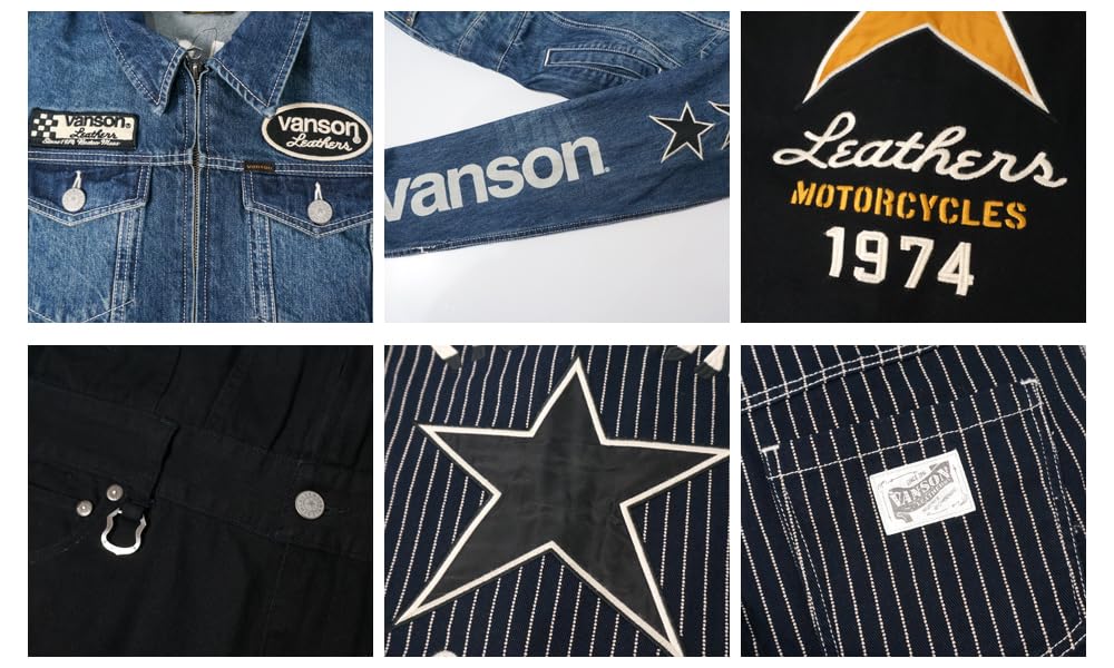 VANSON One Star Embroidered Jumpsuit for Men, Workwear, Nvao-2401 (M, Indigo)