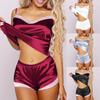 Kvinner Sexy-undertøy Nattøy Satin Silke Babydoll Natttøy Pyjamassett