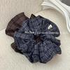 Korean Style High-End Plaid Hair Tie for Women - Versatile Hair Rope for Low Ponytails and Buns