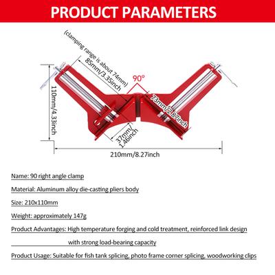 Corner Clamps for Woodworking, Reinforced 90 Degree Clamps 10Pcs Right Angle Clamp Aluminum Alloy