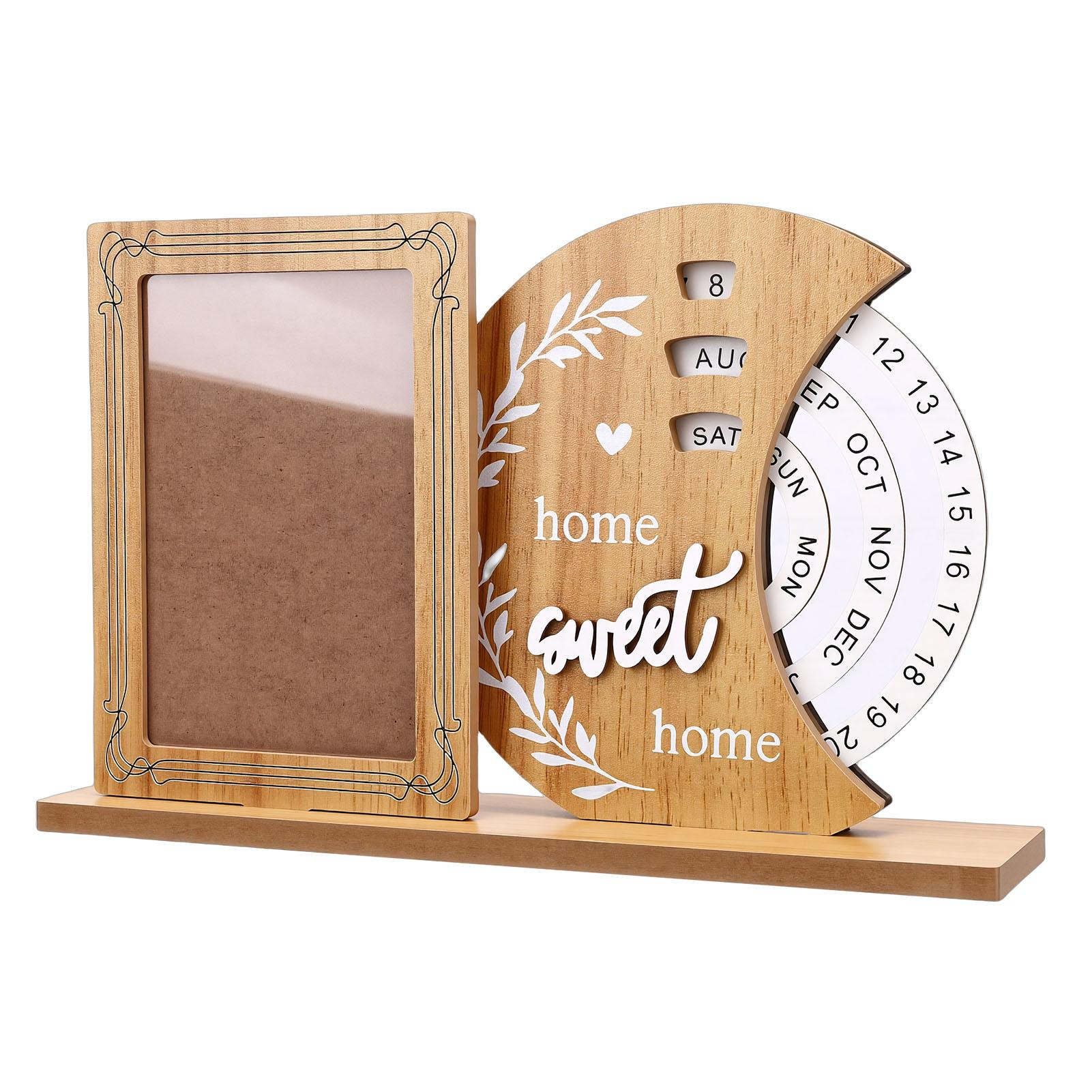 

Perpetual Calendar Picture Frame Eternal Calendar Photo Frame Desk Ornament Home Anniversary Gift Type 1