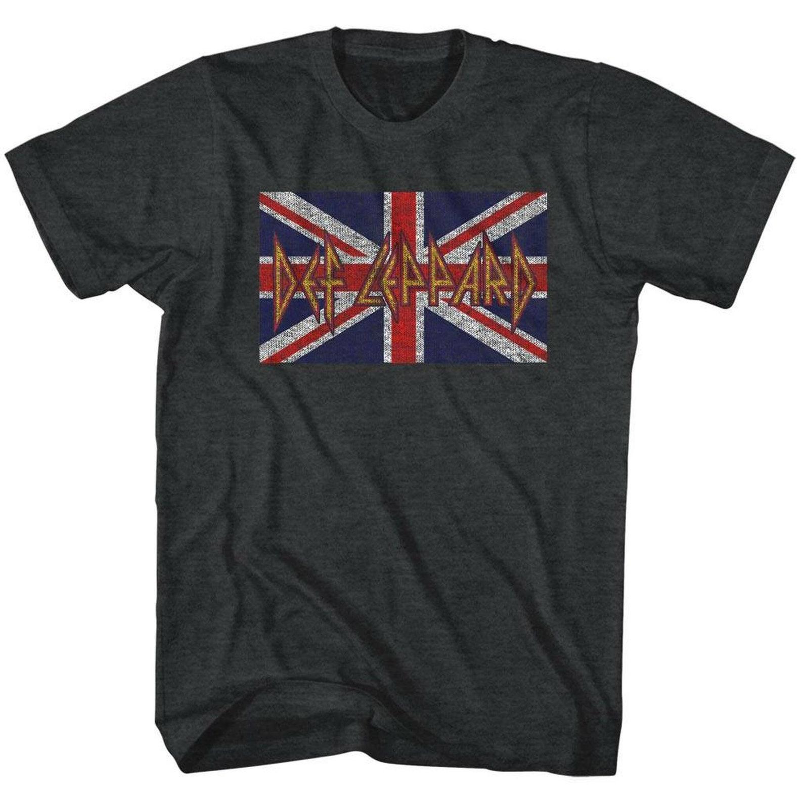 Def Leppard Flag Heather Adult T-Shirt 2XL