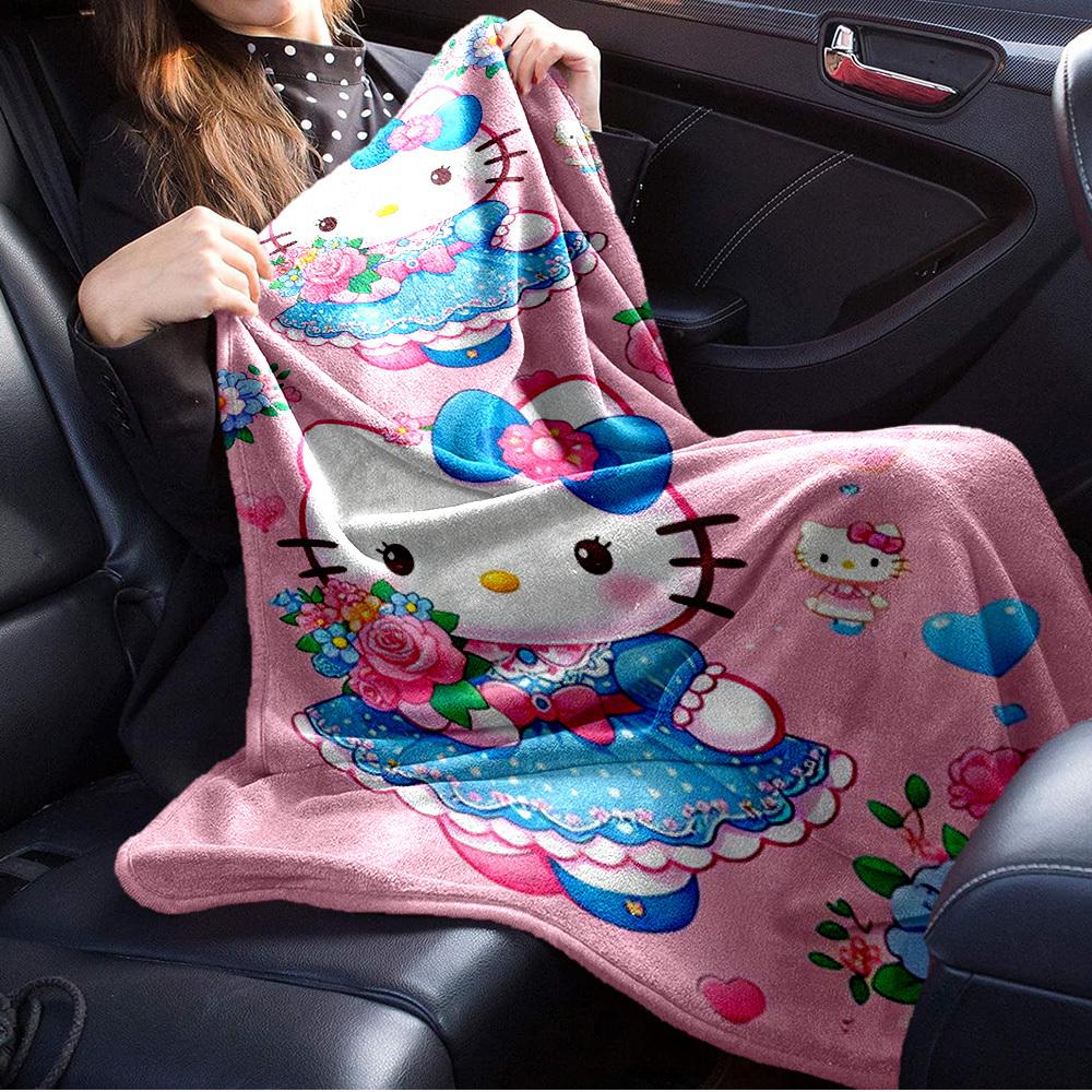 1pc Hello Kitty Bouquet Home Decor Blanket - Seasonal universal cozy washable gift for all ages, for all families, available in multiple siz