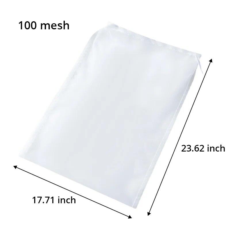 1ks 100/200 mesh nylonový filtrační sáček na mléko, potravinářské filtrační sítka, síťované kuchyňské sítka, sáčky na jogurt, čaj, pivo, kávu, olej