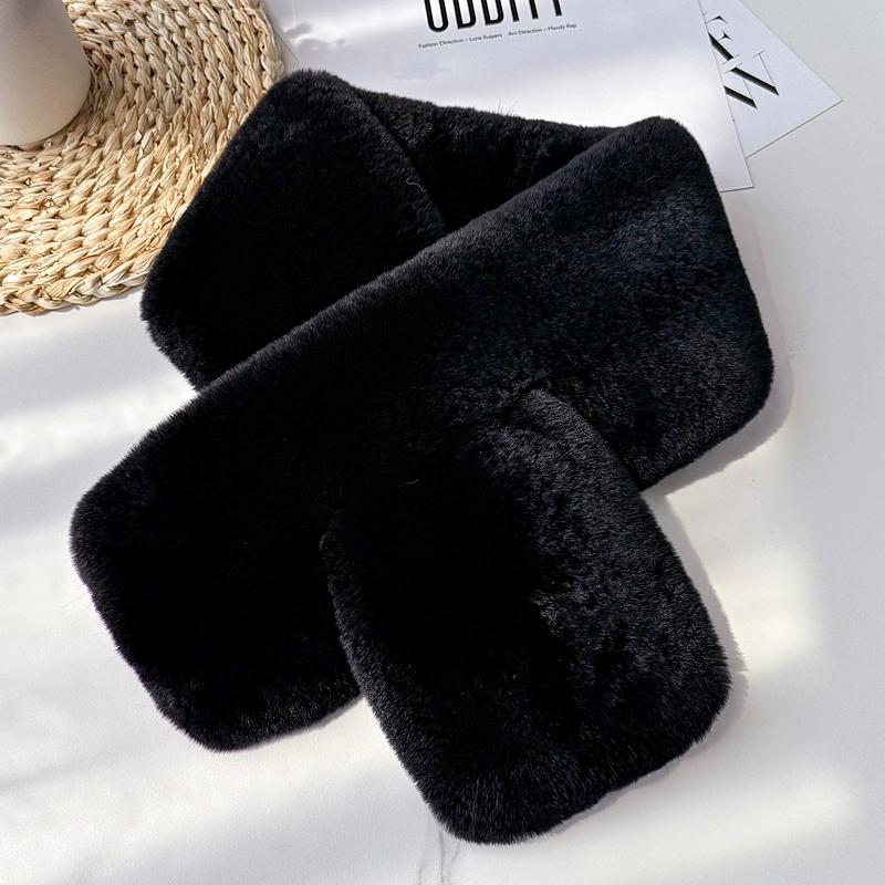 Winter Warmth Korean Version Versatile Thickened Whole Skin Otter Fur Scarf Women's Double-sided Rabbit Fur Scarf Real Fur Collar