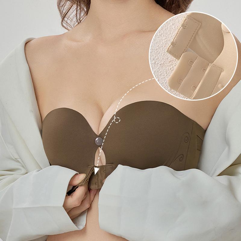 Push Up Straless Bra Women Front Closure Bras Sexy Underwear Soft Wireless Brassiere Non-Slip Bralette Solid Color Ladies Lingerie