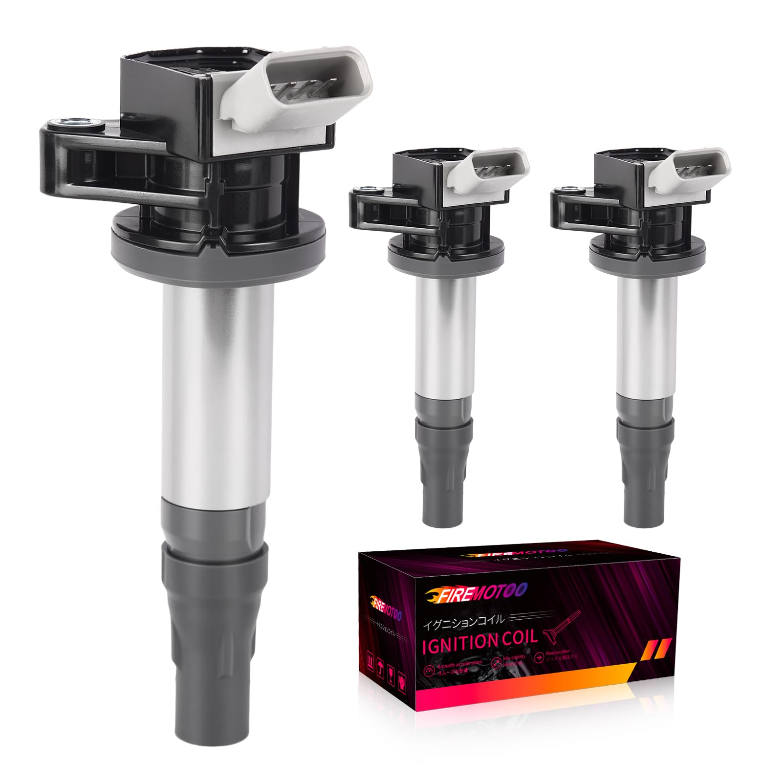 

FIREMOTOO 3PCS IGNITION COIL FOR 19500-B2050 19500-B2051 TOYOTA Pixis LA250A S500U LA700A TANTO L375S