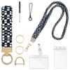 Adjustable Elastic Material Retractable Lanyard Set Luxury Female Keychain  Office Gift
